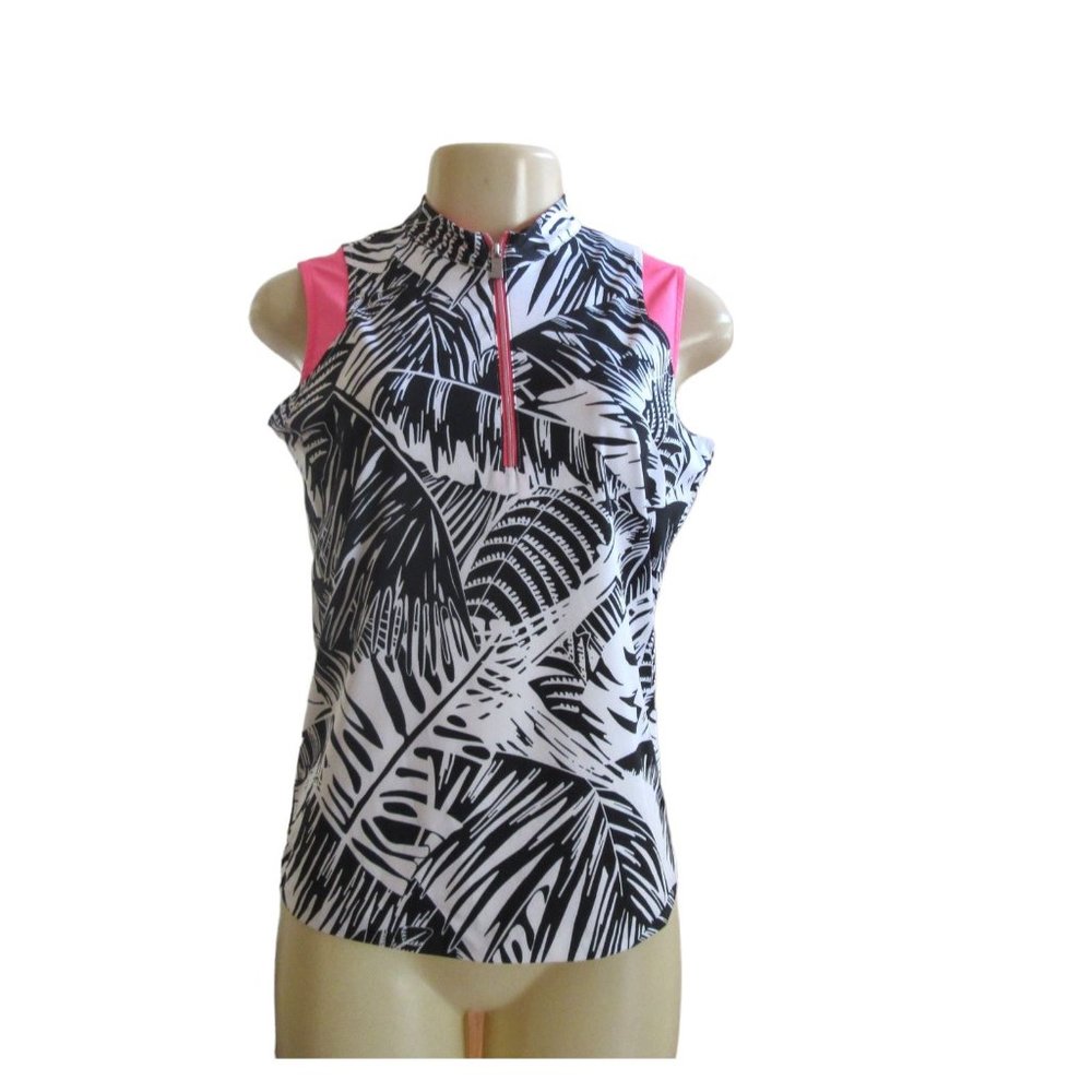 Tail Patti Athletic Top Chalet Black/White Palms in Size Small - Picture 2 of 6